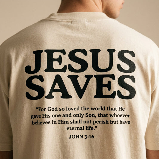 Jesus Saves Shirt, Christian Oversized Unisex, Faith Streetwear